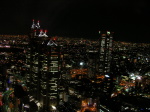 新宿パークタワーと東京オペラシティタワーの夜景